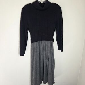 Anthropologie Black and Gray Long Sleeve Dress